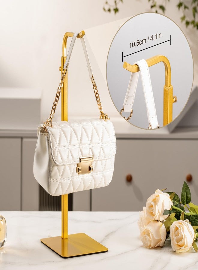 Josmimic Purse Holder Handbag Display Stand: Gold Hanger Rack for Bags, Purses, and Wreath, Adjustable Hook Stand for Tabletop, Closet, and Retail Use for Vendors - Image 3